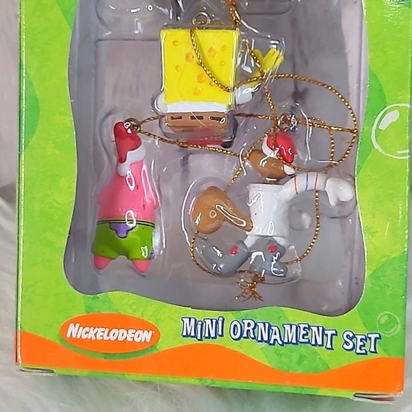Vintage 2003 Y2K SpongeBob SquarePants Kurt S. Adler Mini Ornament Set of Four - Picture 9 of 11